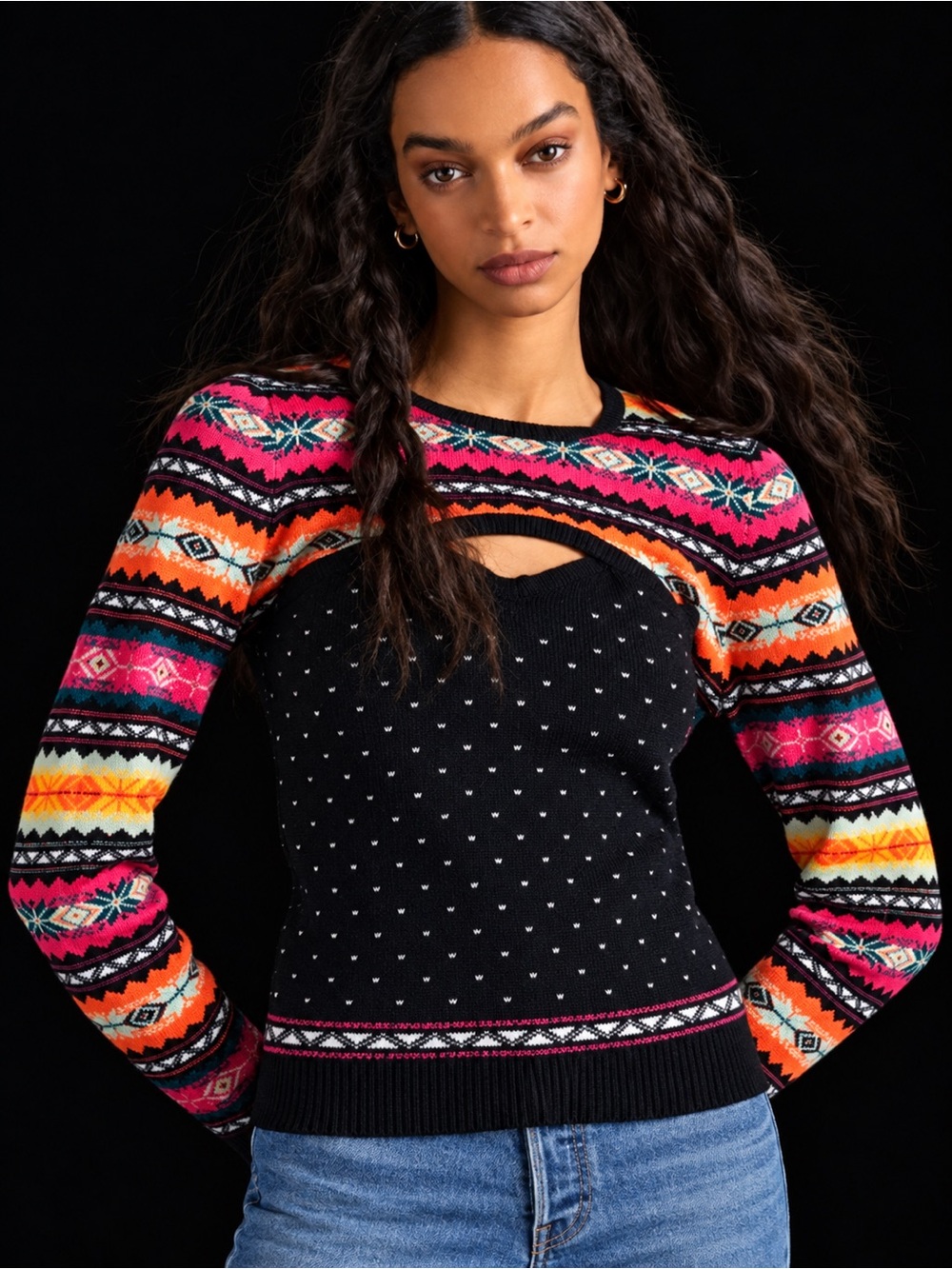 Maeve Abstract Sweater Shrug Set